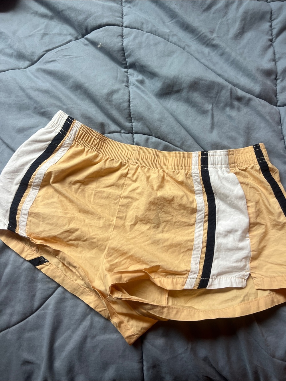 BDG Yellow Elastic Waist Shorts with White Lining